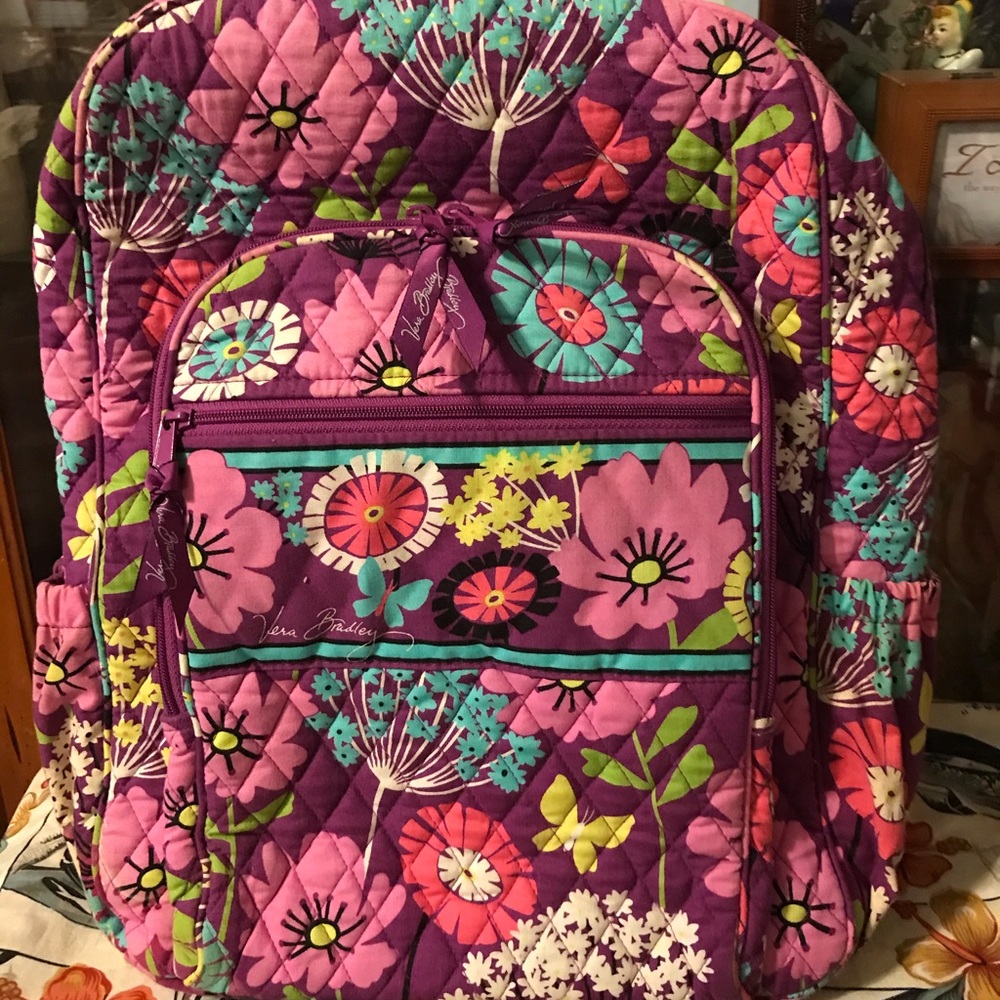 vera bradley quilted purple backpack